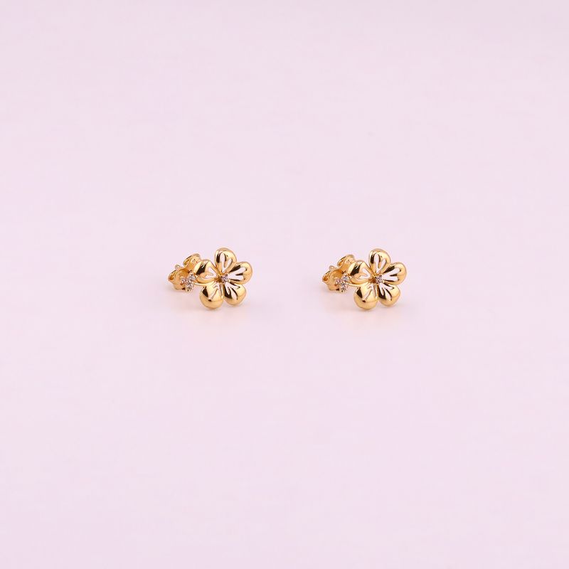 Aretes Flor C/p 14k 1.3g