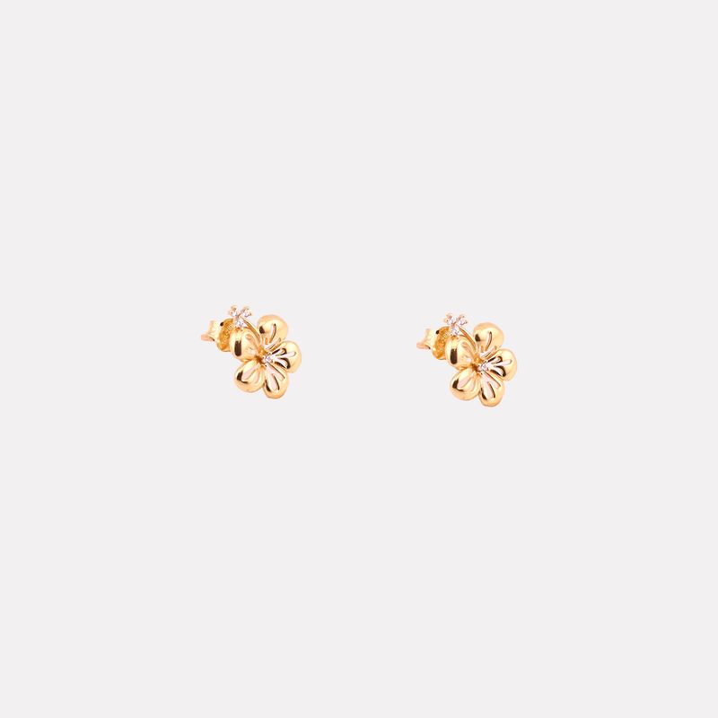 Aretes Flor C/p 14k 1.3g