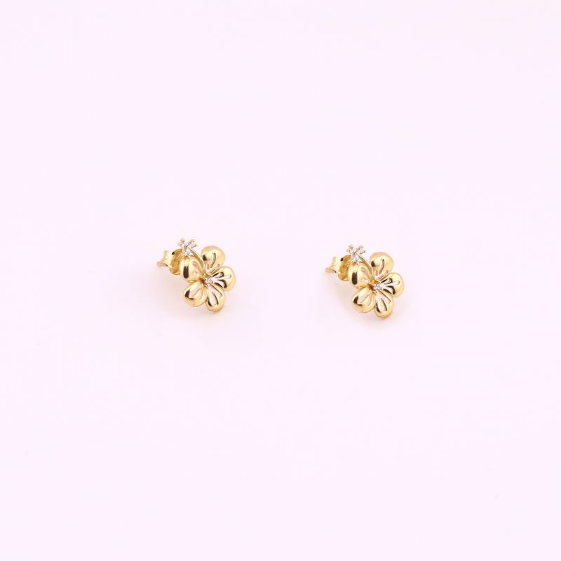Aretes Flor C/p 14k 1.3g