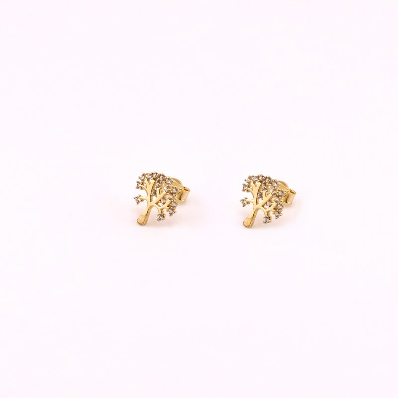 Aretes Arbol De La Vida C/p 14k 1.7g