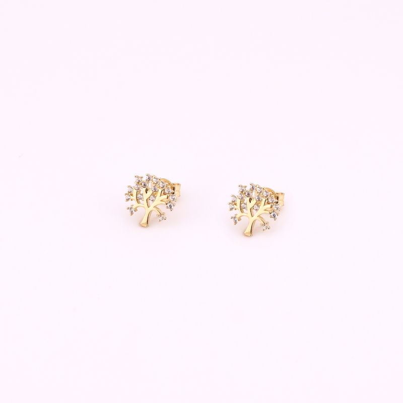 Aretes Arbol De La Vida C/p 14k 1.7g