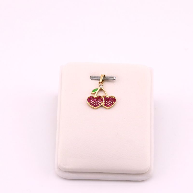Dije Cherry Corazon C/p 14k 1.2g