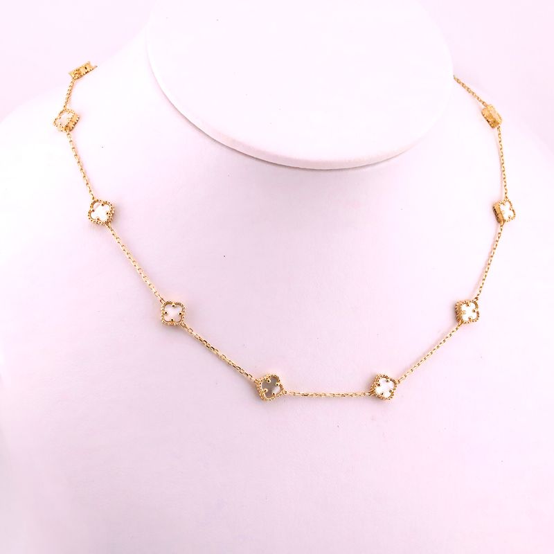 Gargantilla Trebol C/p Bca 14k 7.5g