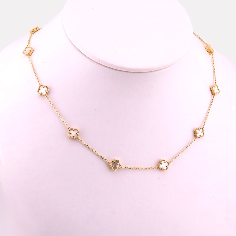 Gargantilla Trebol C/p Bca 14k 7.5g