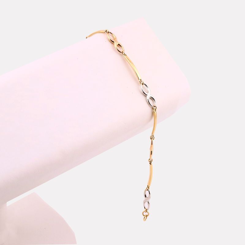 Pulsera Barra Infinito 14k 3g 17cm