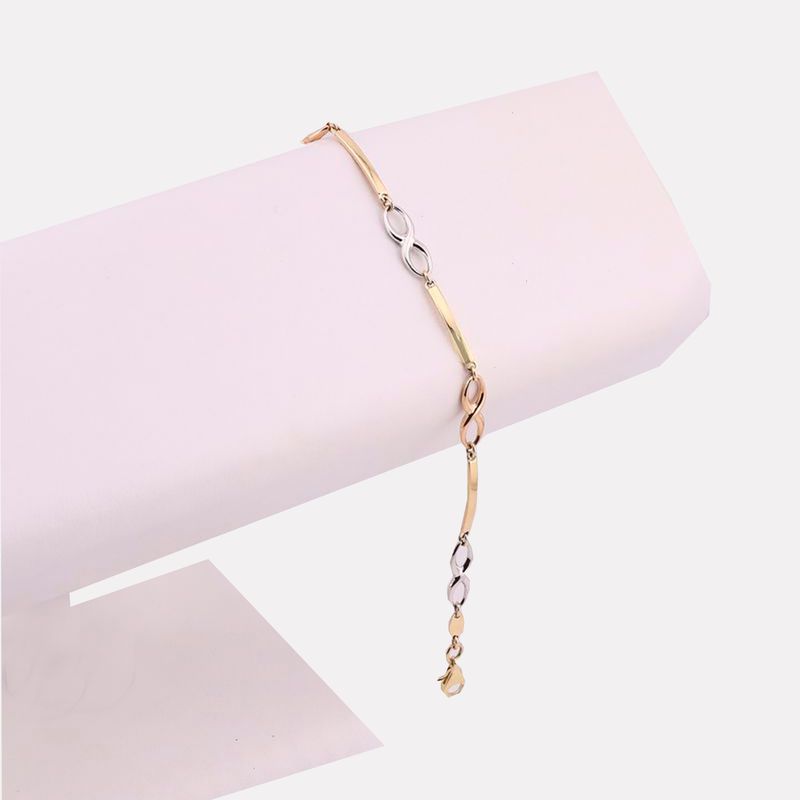 Pulsera Barra Infinito 14k 3g 17cm