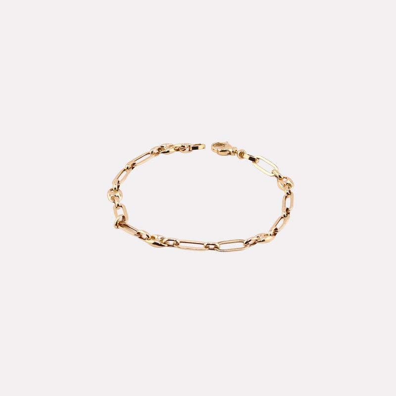 Pulsera Clip Combinada 14k 4.1g 20cm