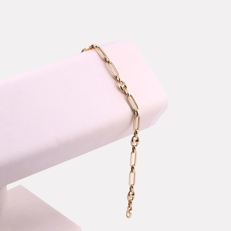 Pulsera Clip Combinada 14k 4.1g 20cm