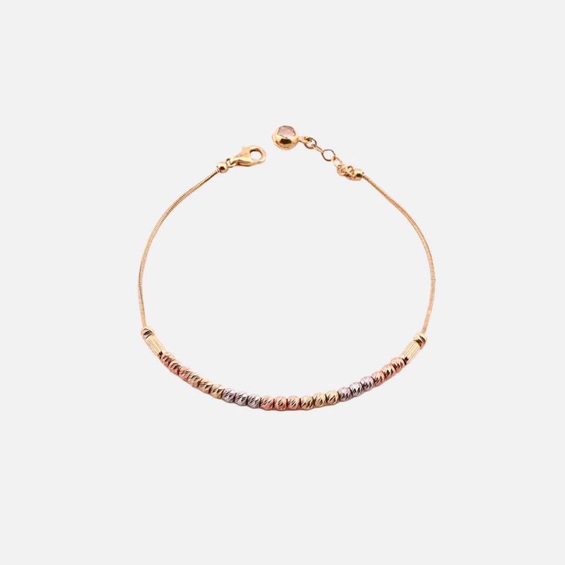 Pulsera Borlas Tnos 14k 3.5g 18cm