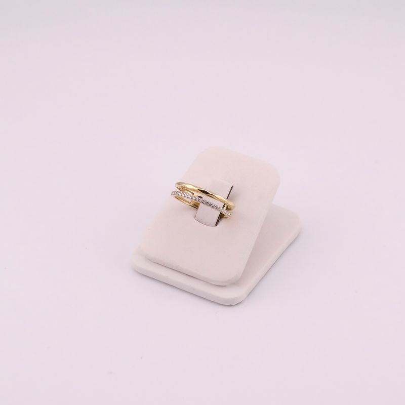 Anillo Doble Linea C/p 10k 1.7g  #8