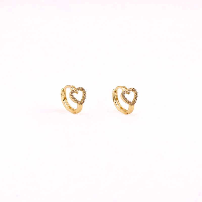 Aretes Huggies Corazon C/p 10k 1.5g