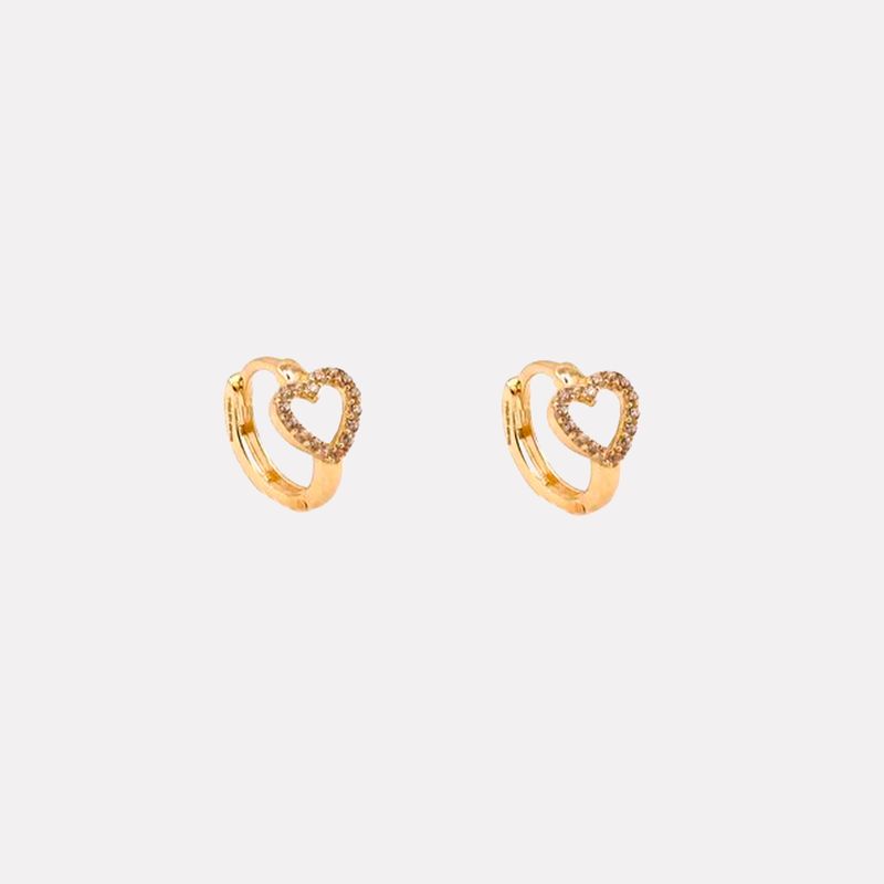 Aretes Huggies Corazon C/p 10k 1.5g