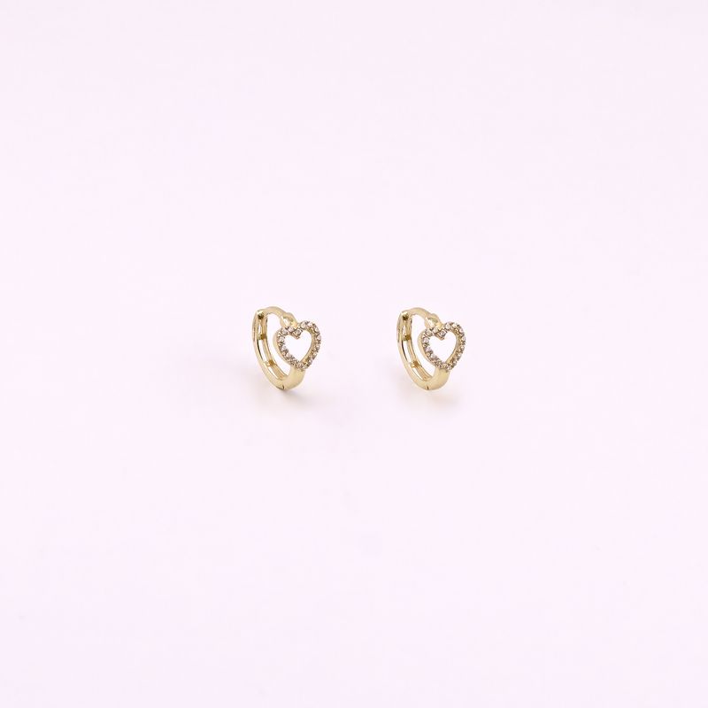 Aretes Huggies Corazon C/p 10k 1.6g