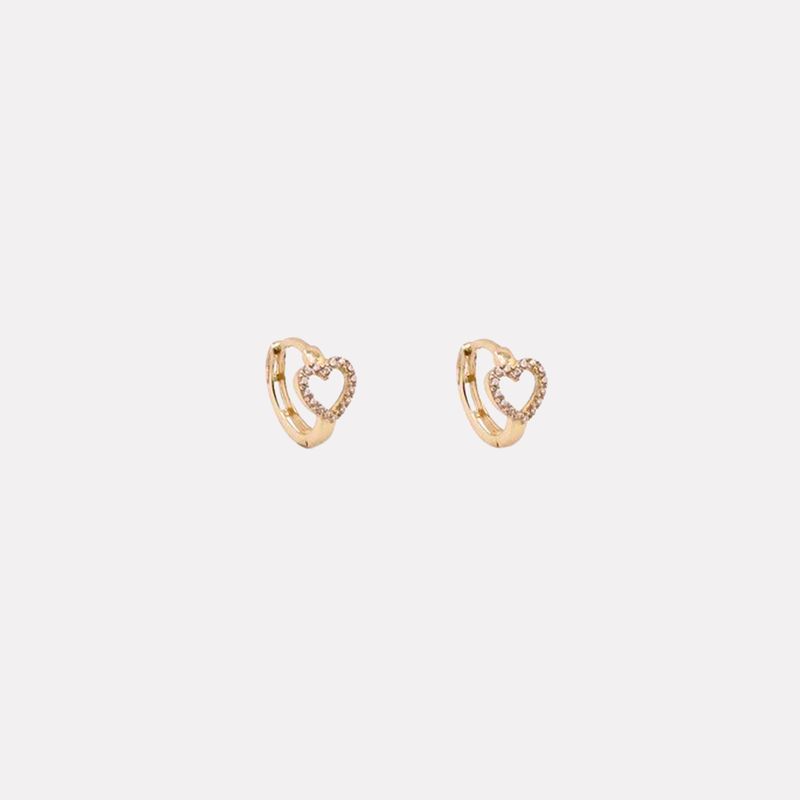Aretes Huggies Corazon C/p 10k 1.6g