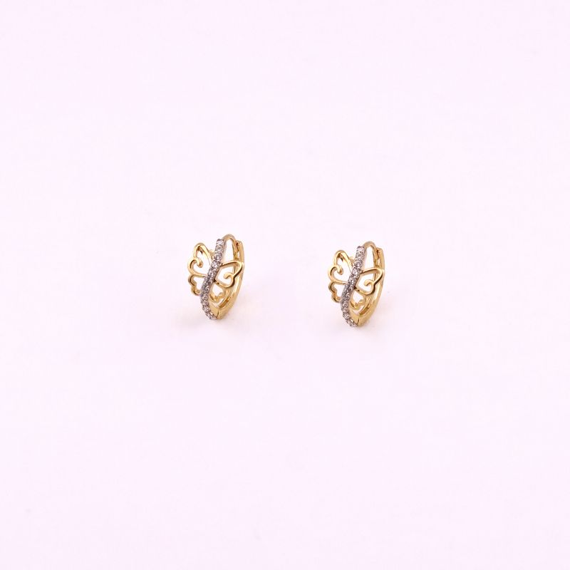 Aretes Huggies Mariposa C/p Bca 10k 1.7g