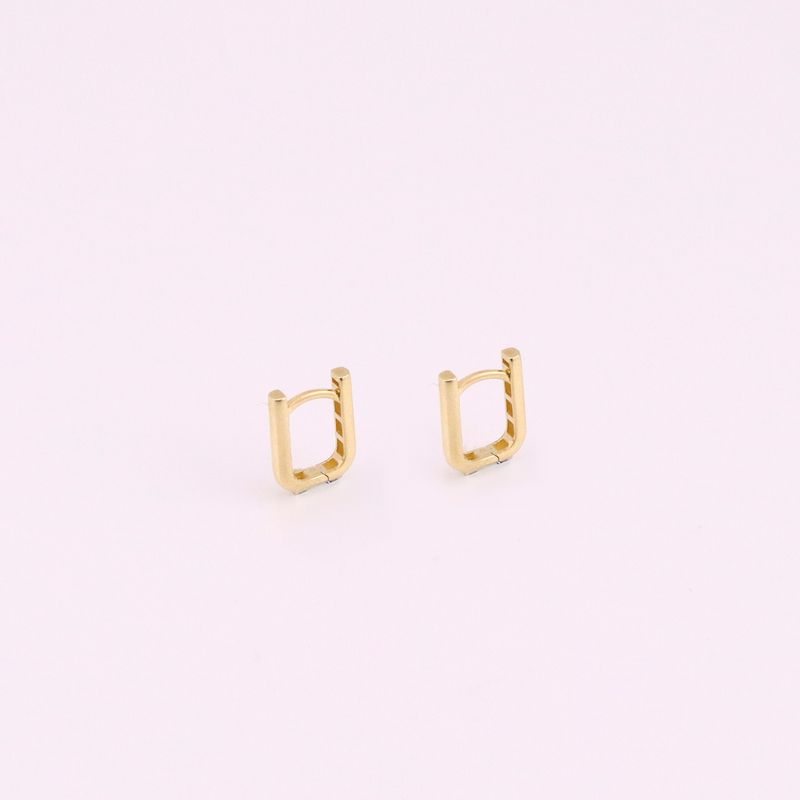 Aretes Huggies Rect. 10k 1.1g