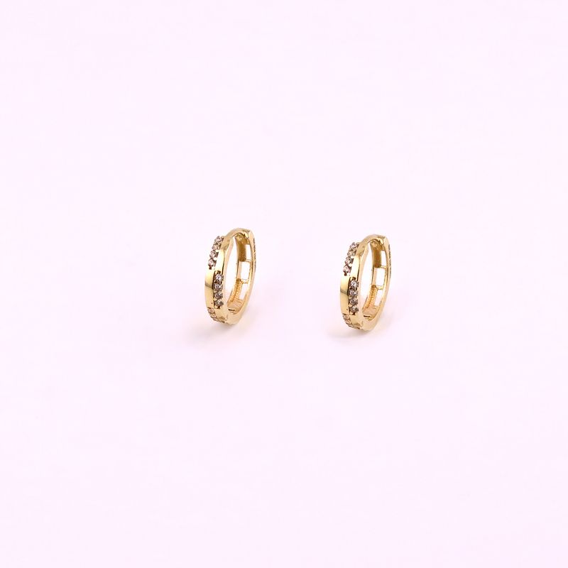 Aretes Huggies Doble Linea 10k C/p 1.5g