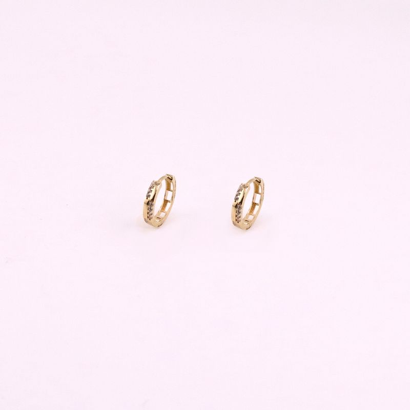 Aretes Huggies Doble Linea 10k C/p 1.5g