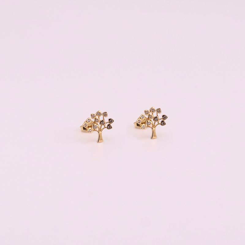 Aretes Arbol De La Vida C/p 10k 0.7g
