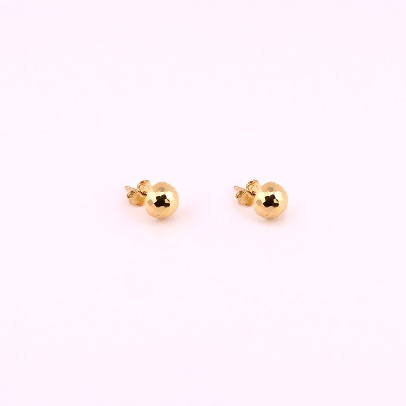 Aretes Hongo Facetado 10k 1.1g