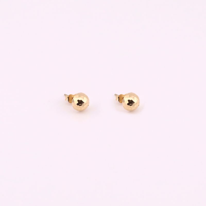 Aretes Hongo Facetado 10k 1.1g