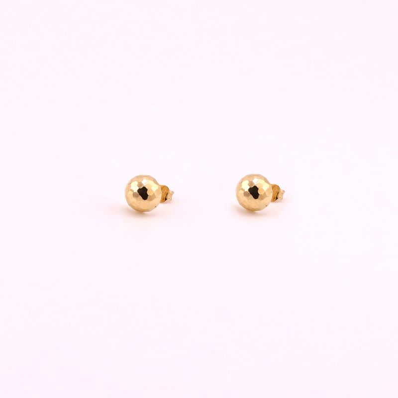 Aretes Hongo Facetado 10k 1.1g