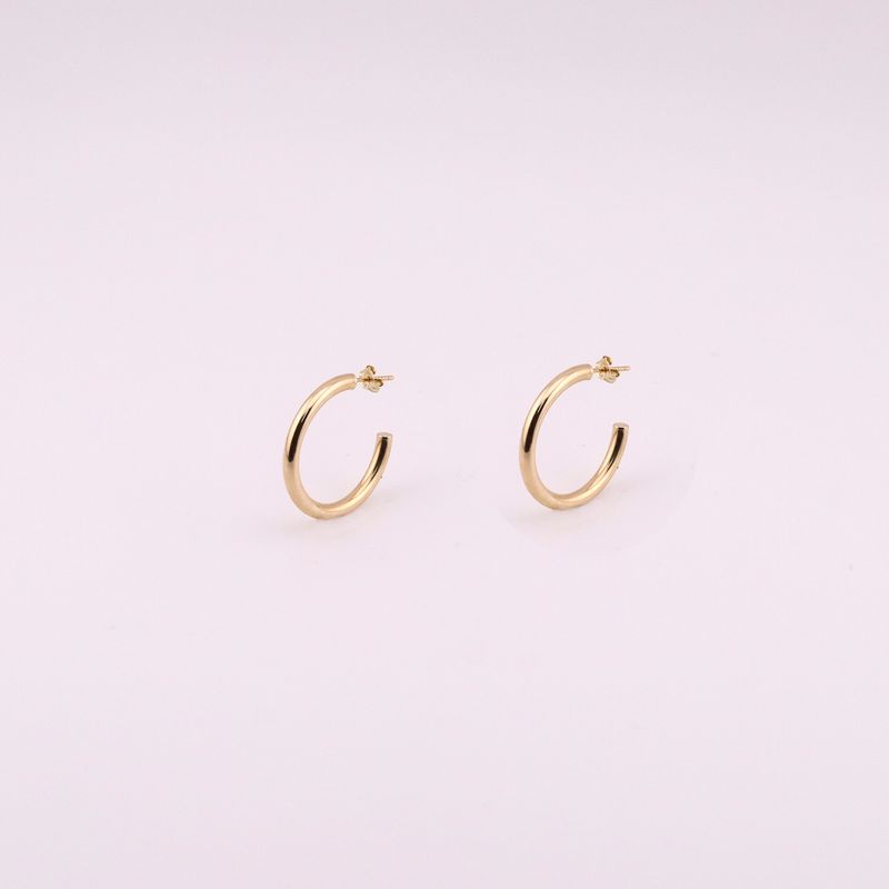 Aretes Media Arracada 10k 1.5g