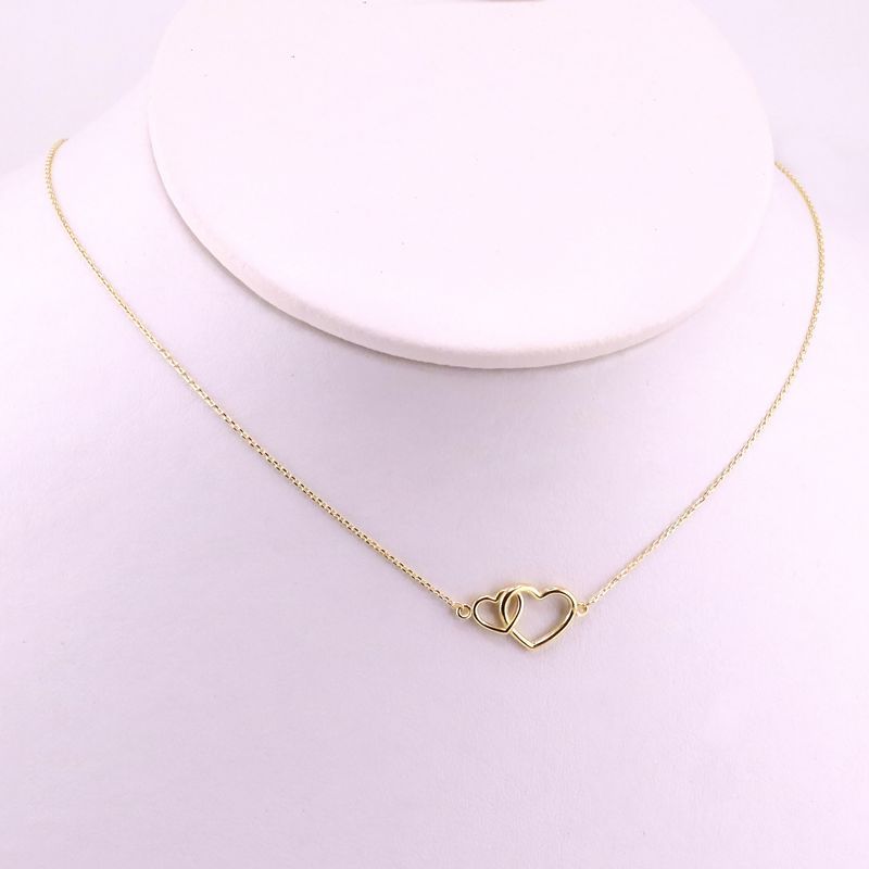 Gargantilla Doble Corazon 10k 1.5g