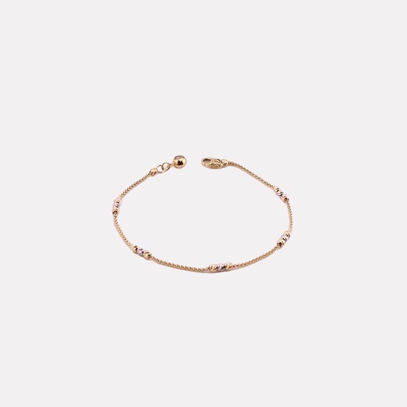 Pulsera Borlas 10k 2.5g 18cm