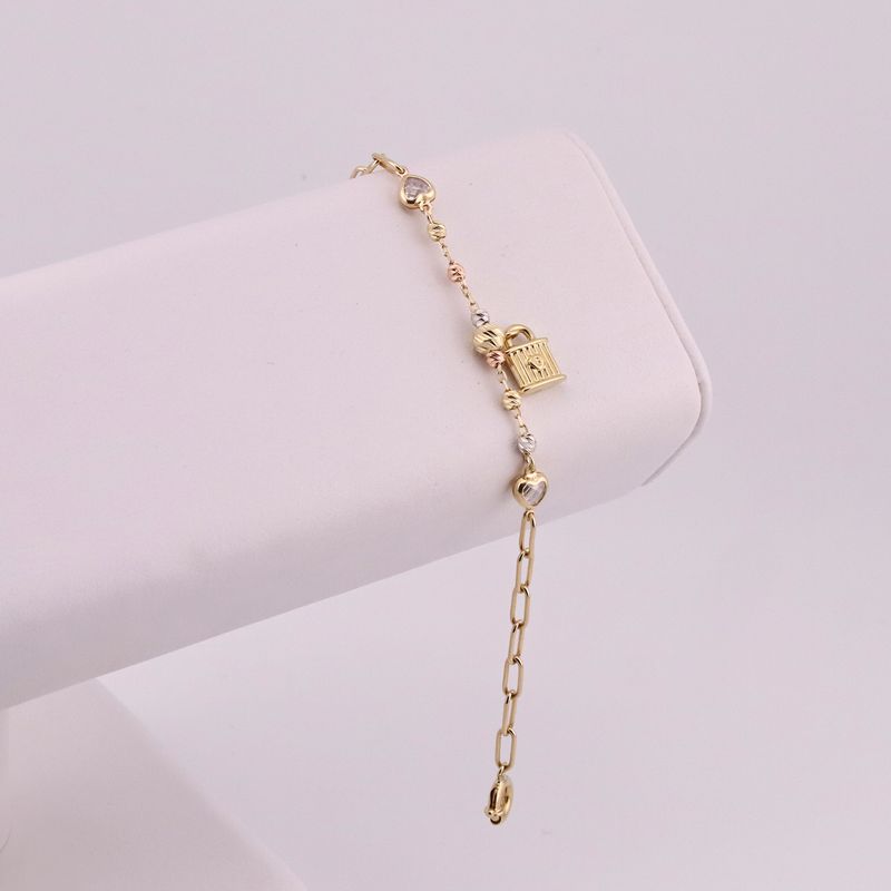 Pulsera Candado C/p 10k 4.8g 18cm