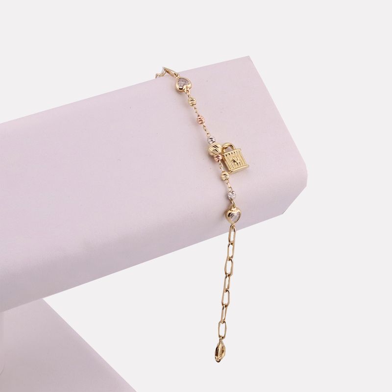 Pulsera Candado C/p 10k 4.8g 18cm