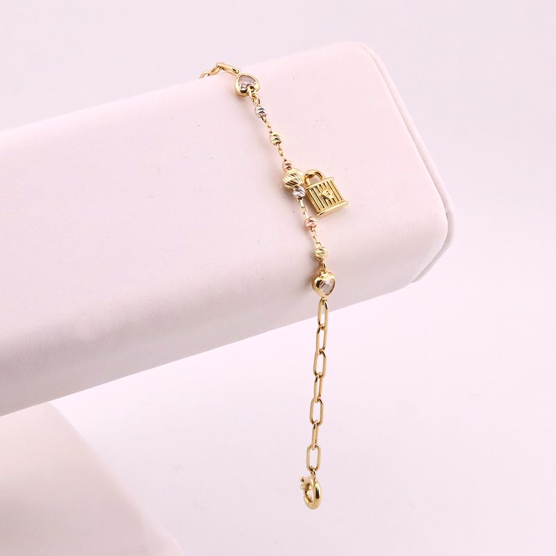 Pulsera Candado C/p 10k 4.8g 18cm