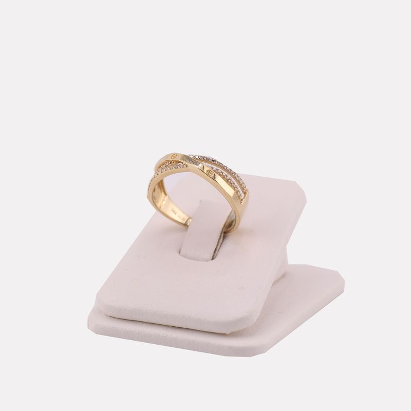 Anillo Enlazado C/p Bcas 14k 2.7g #7.5