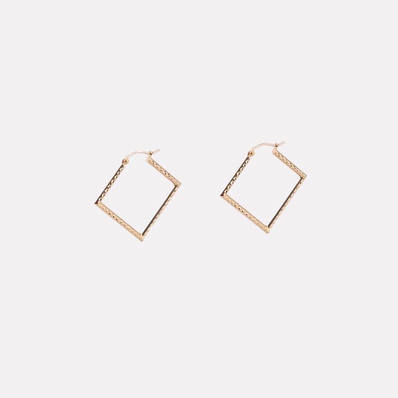 Arracadas Cuadro Relim. 14k 1.9g