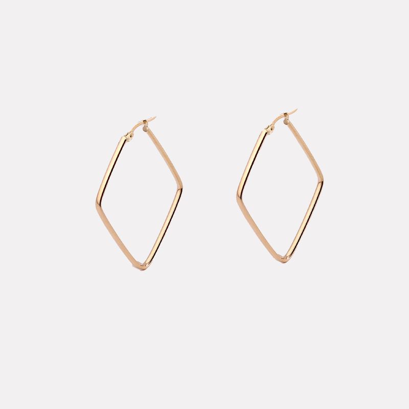 Arracadas Rombo Lisas 14k 2.5g