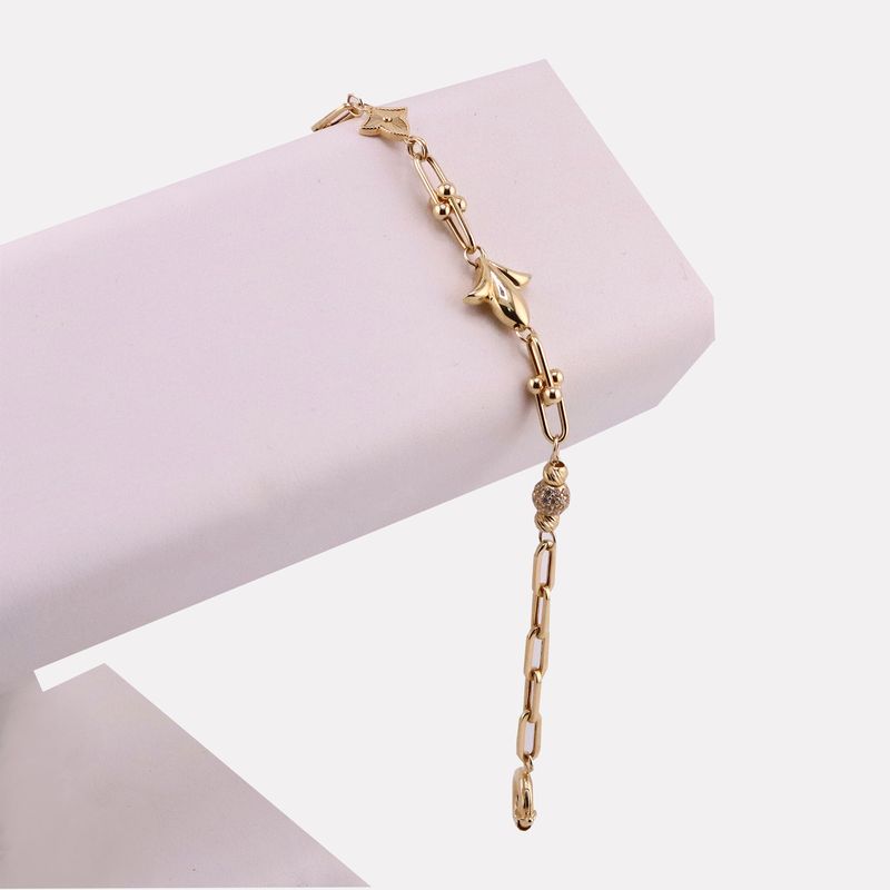 Pulsera Tulipan De 14k 5.6g 17cm