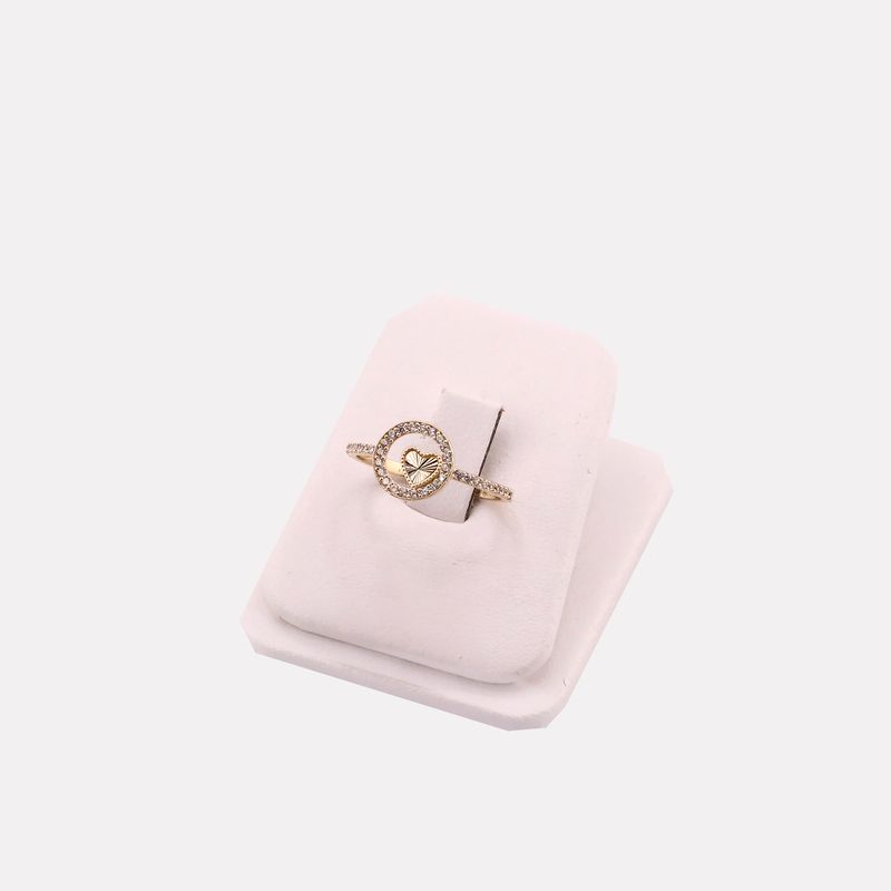 Anillo Circ. Corazon C/p 14k 1.5g #7.5