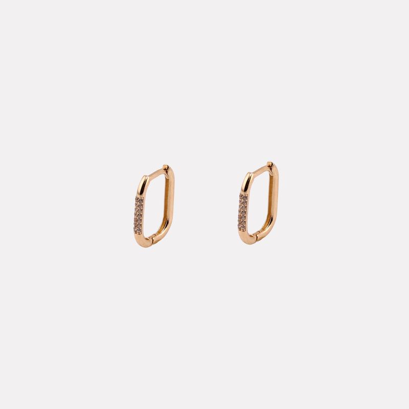 Aretes Huguie Rect. C/p 14k 2.4g