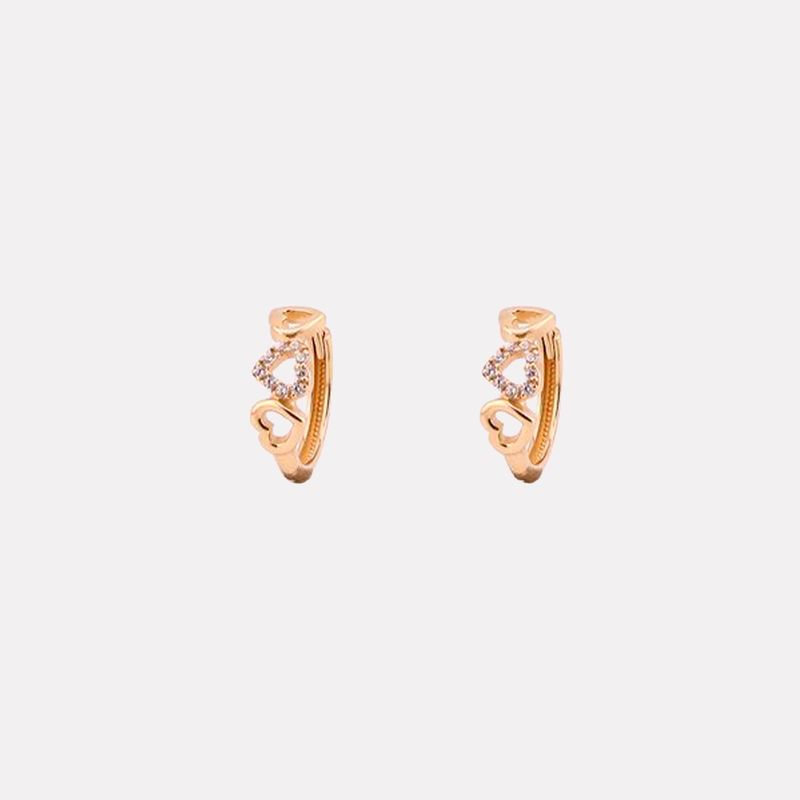 Aretes Huguie Corazones 14k 2.3g