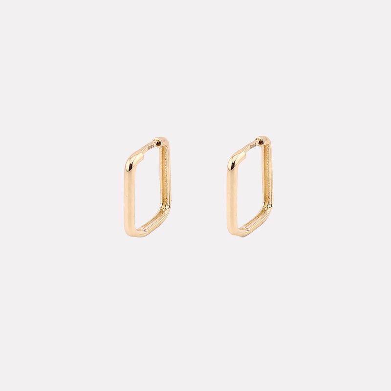 Aretes Huguie Cuadrado14k 1.6g