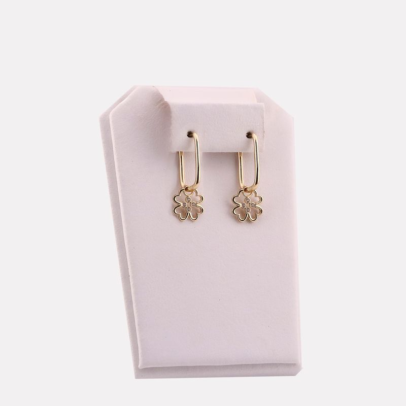 Arete Huguie Colg Trebol C/p 14k 2.9g