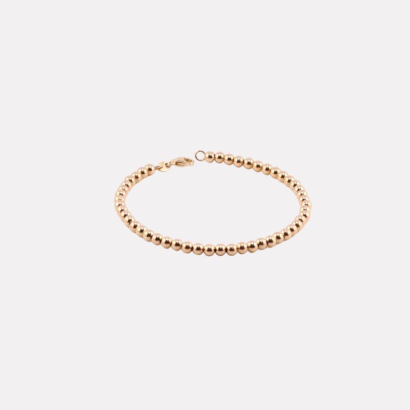 Pulso Bolas Liso 14k 3.2g 19cm