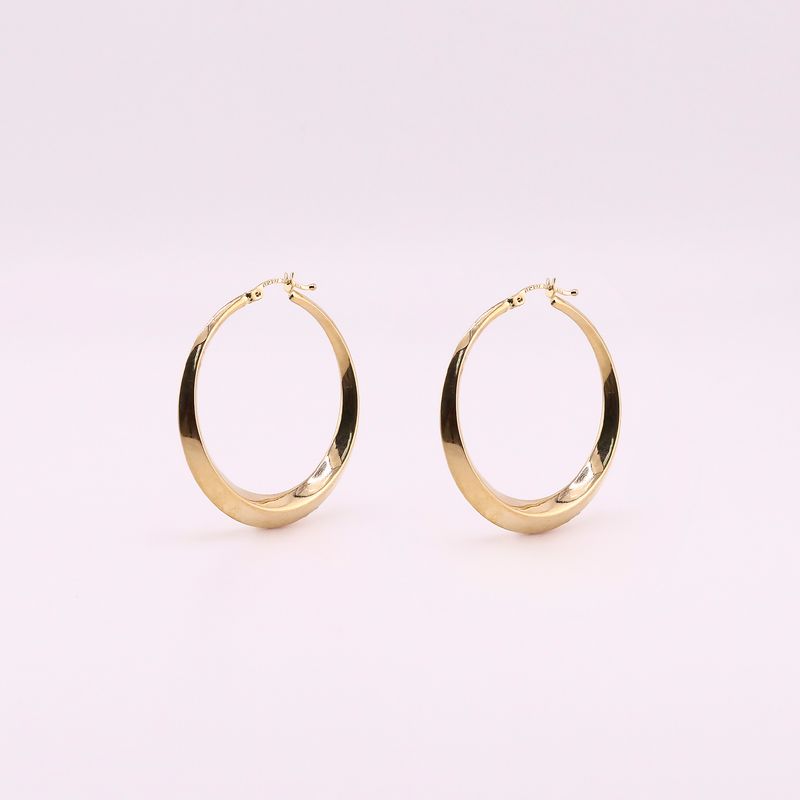 Arracadas Lisas Canasta 14k 4