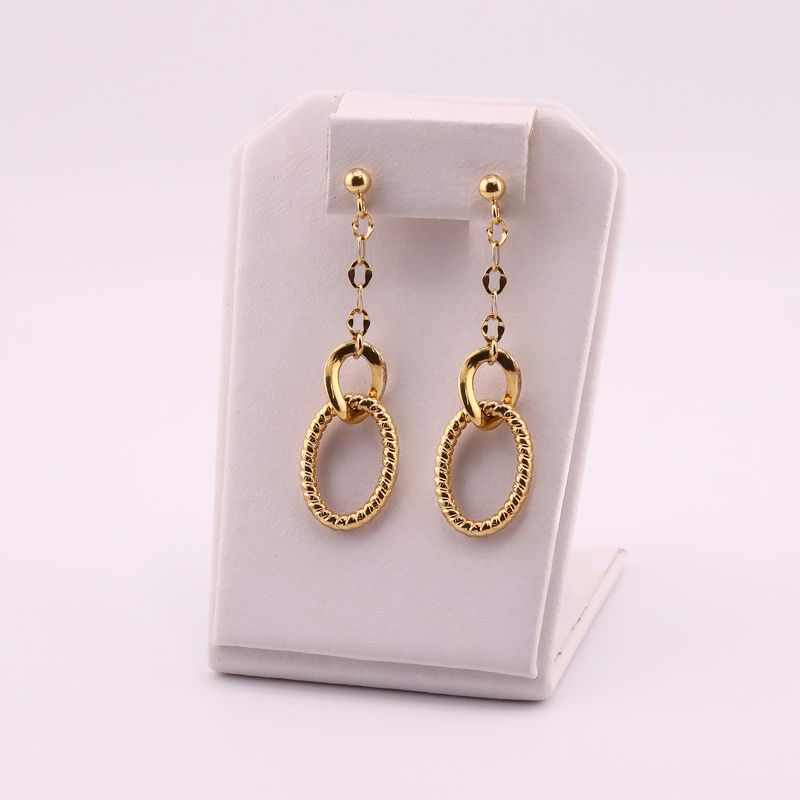 Aretes Largos Ovalo Relim 14k 2.9g