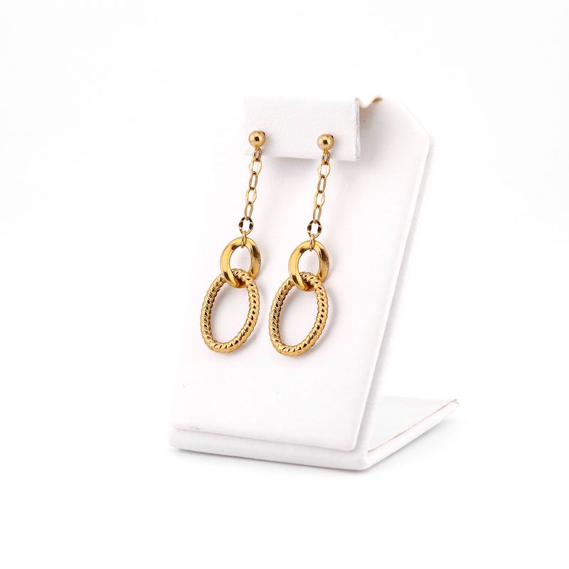 Aretes Largos Ovalo Relim 14k 2.9g