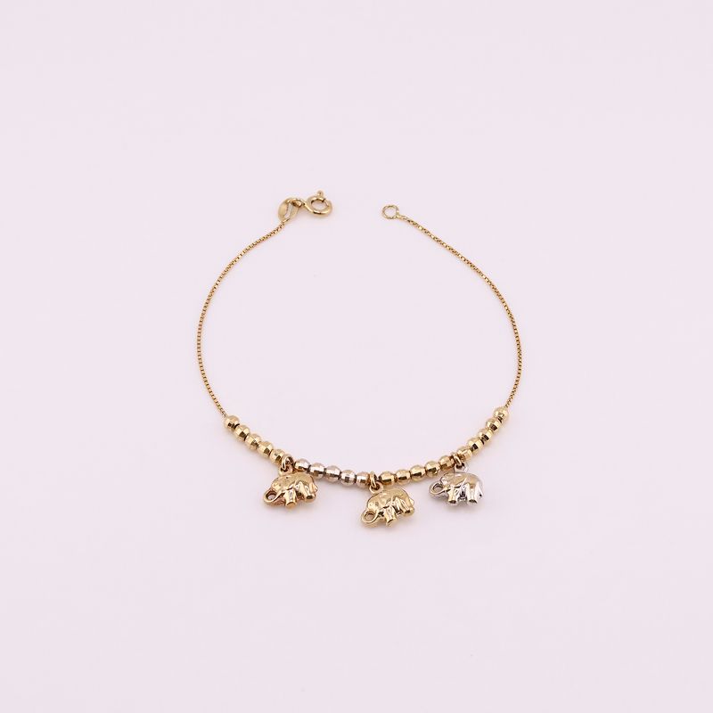 Pulsera Elefantes  14k 3.6g 17cm