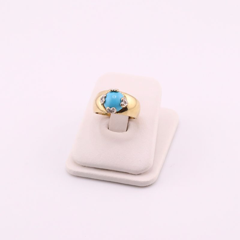 Anillo C/p Azul 14k 5.5g  #6.5