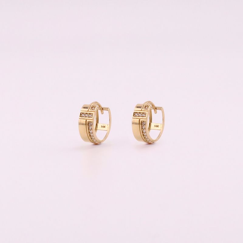Aretes Huggies C/p 14k 2g