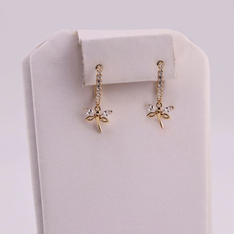 Aretes Huggies Libelula C/p 14k 1.7g