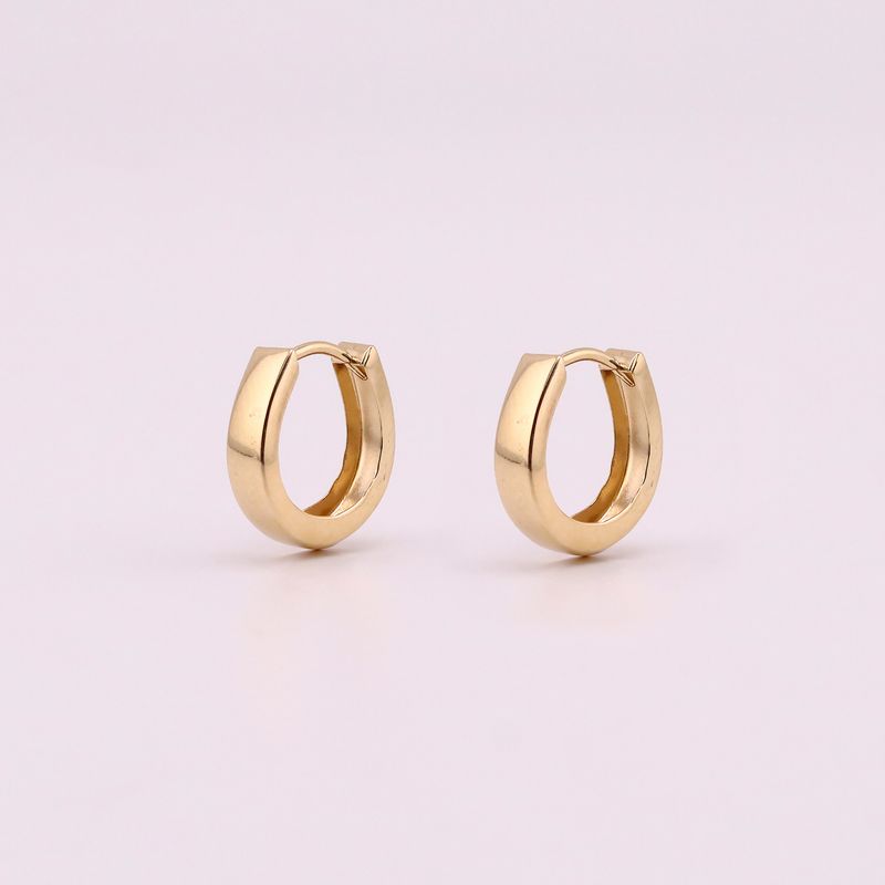 Aretes Huggies Lisos  14k 1g